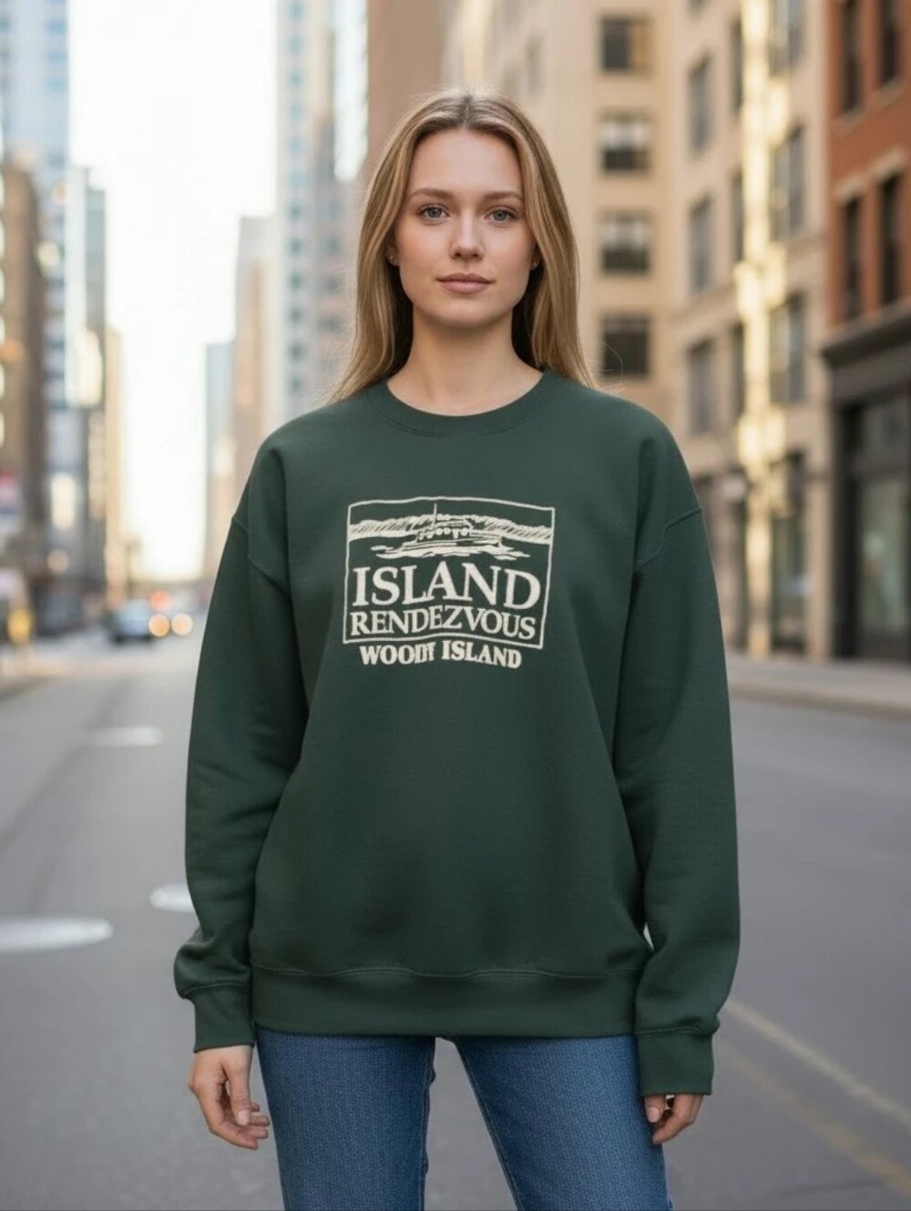 Island Rendevous Wood Island Newfoundland Med Weight Sweatshirt Large